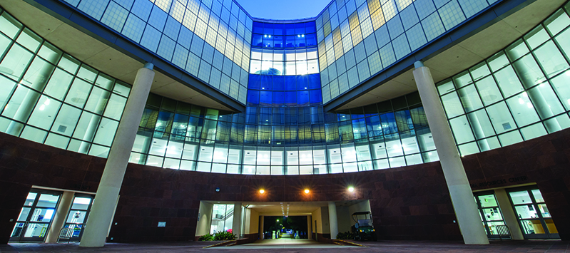 Front of UCI Science Library showing entrance to Multimedia Resources Center 