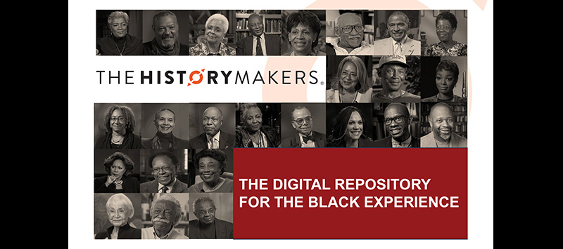 The HistoryMakers logo with thumbnail photos of interviewees