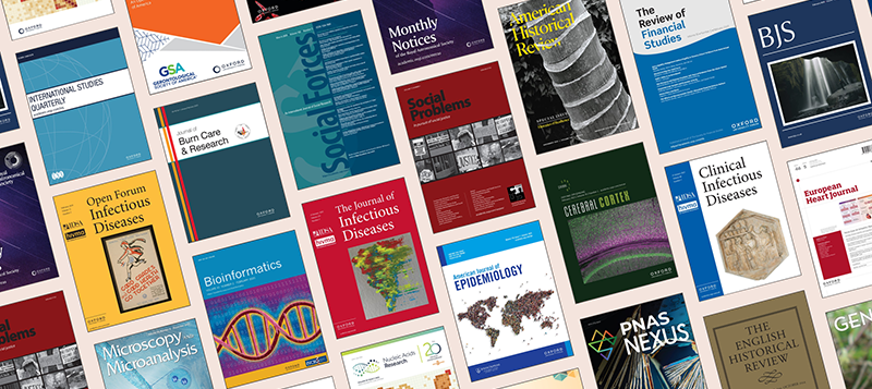 Cover of 10 Oxford University Press journals.