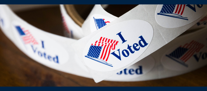 Roll of I Voted US election stickers