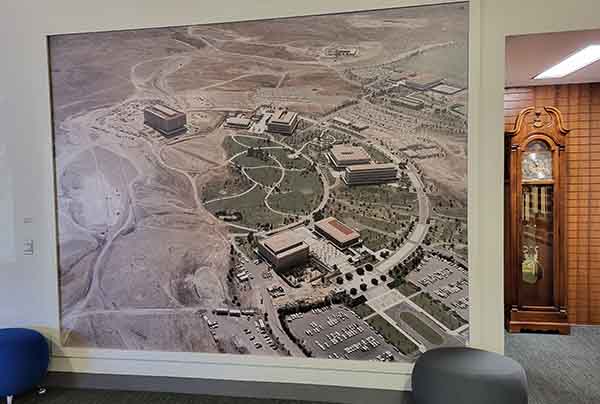 Aldrich Park construction mural in University Park Library branch