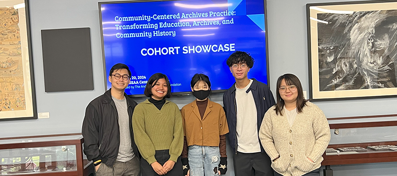 UCI student scholars at the UCI Libraries CCAP TEACH project showcase